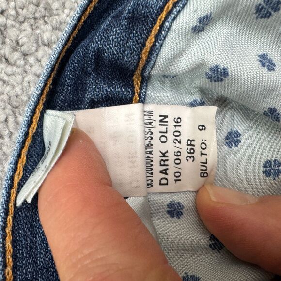 Lucky Brand 221 Original Straight Leg Denim Jeans Mens 36R Blue Dark Wash Cotton - Picture 11 of 16